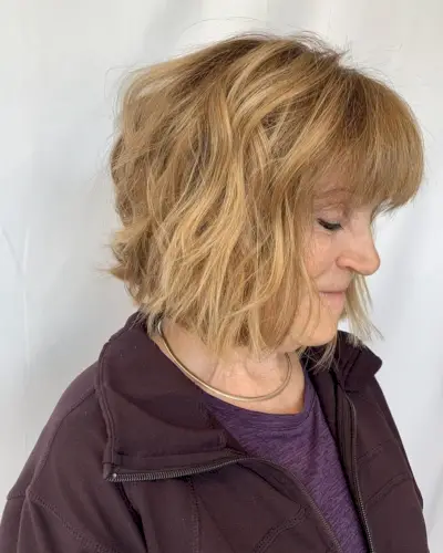 Choppy Bob with Bangs Over 50