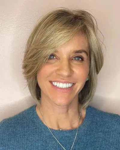 Layered Haircut wtih Long Side Bangs for Thin Hair