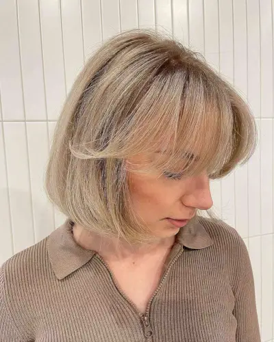 Short Bobbed Hair with Long Bangs for Thin Hair