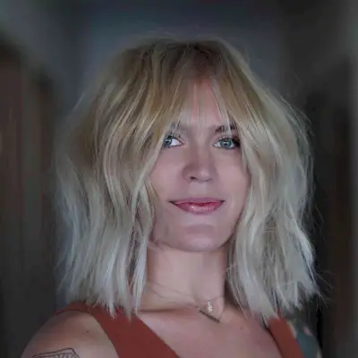 Thin Lived-in Short Bob with See-Through Fringe