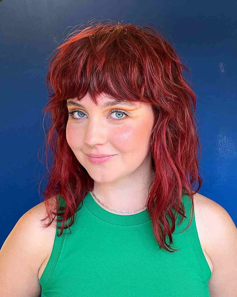 스트레이트 뱅이 있는 엣지 있는 고르지 레이어드 롱 보브' title=