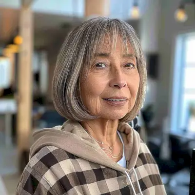 fashion-forward chin-length bob for older women