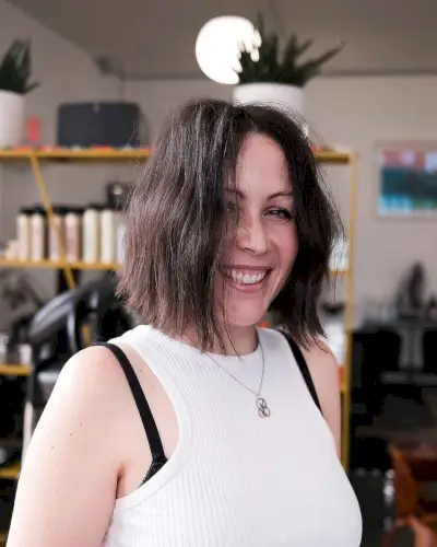 texturized blunt bob hairstyle