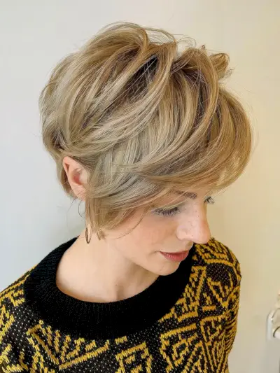 Stacked Bob with Feathered Bangs
