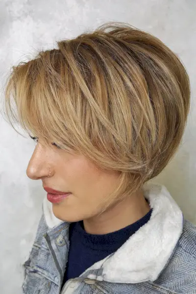 Stacked Bob with Side Bangs