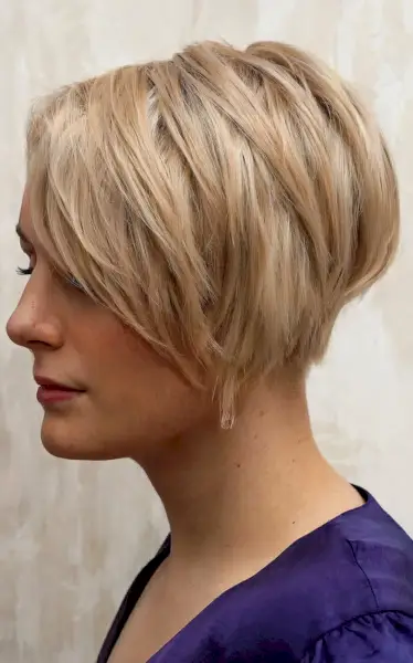 Stacked Pixie Bob with Bangs