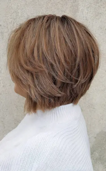 Stacked with Long Bangs