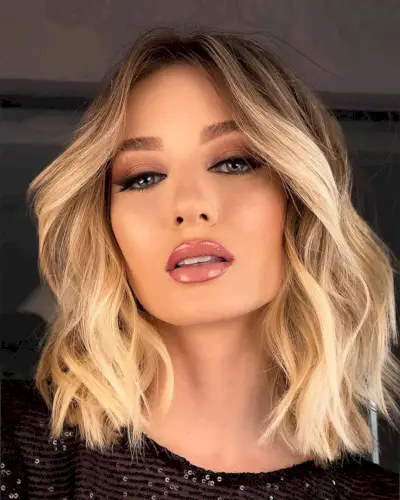 Gorgeous Blonde Balayage Blunt Lob