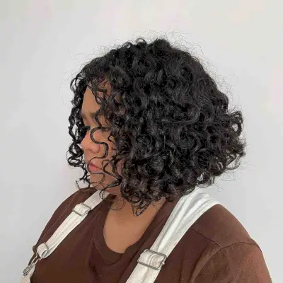 Curly Bob Haircut for Round Faces