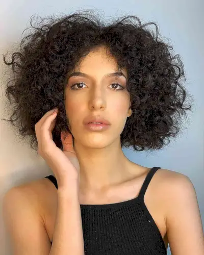 naturally curly long bob