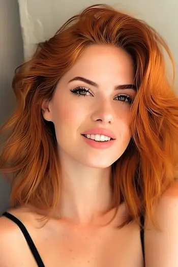 Objemný měděný lob účes.