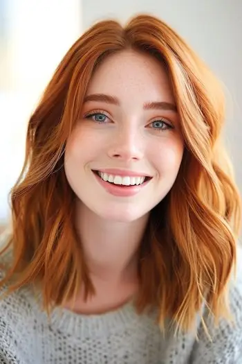 Měděný vlnitý Lob účes.