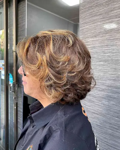 Feathery Short Bob with Butterfly Layers for Women Over 50