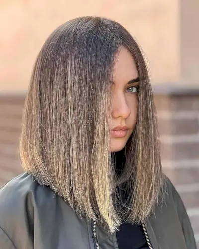 Face-Framing Inverted Angled Lob Haircut