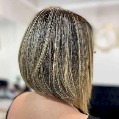Long and Angled Bob for Straight Hair