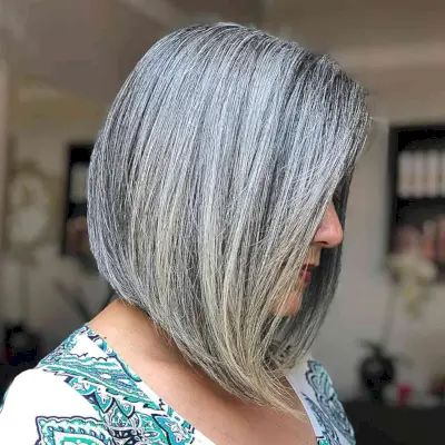 Grey Wedge Angled Lob for Older Women