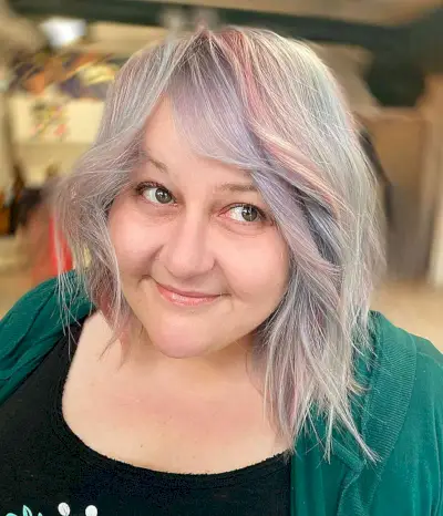 Angled Bob with Long Side Bangs for Ladies