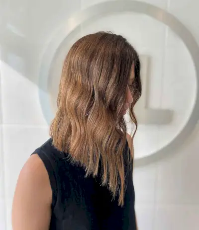angled lob with layers hairstyle