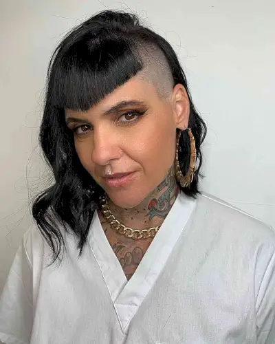 Long Asymmetrical Angled Bob with Undercut