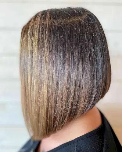 long slightly angled bob haircut