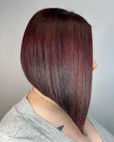 sleek burgundy a-line lob