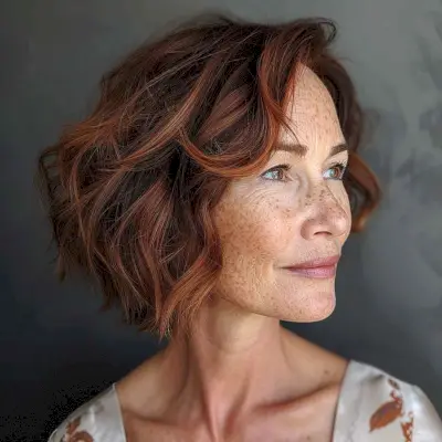 Chic Layered Bob for Older Women with fine hair