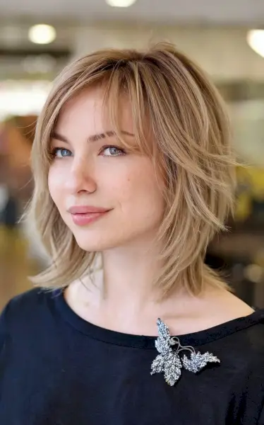 Choppy Layered Bob Hairstyle for Fine Hair