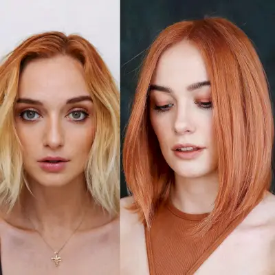 Copper Layered Bob Makeover for Fine Hair