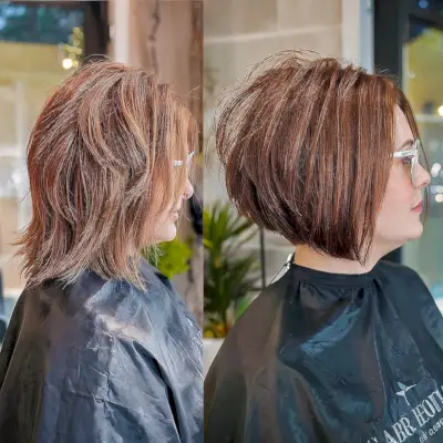 Chestnut Brown Bob with Layers for Fine Hair