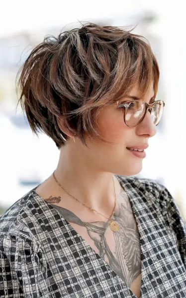 Shaggy Bob with Short Layers for fine hair