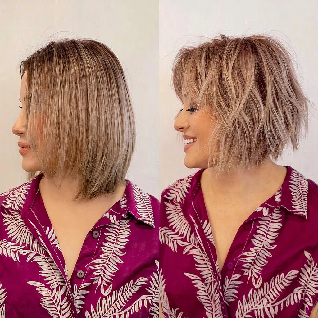 Bob curto e angulado' title=