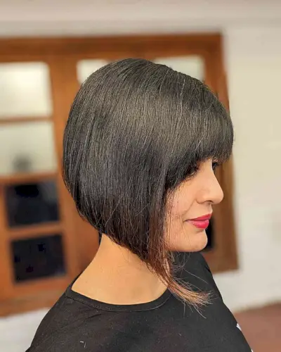 The Classic Bob with Bangs Style for ladies with short straight hair