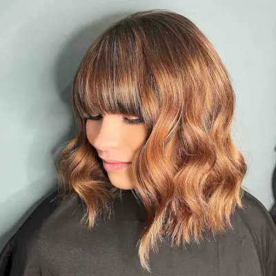 Lovely Shoulder-Length Bob with Bangs
