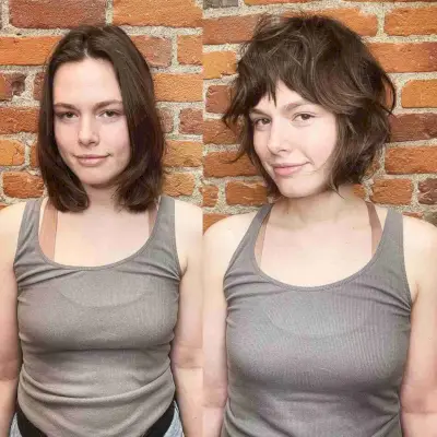 Modern Shaggy Bob with Curtain Bangs