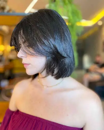 Sleek Neck-Length Bob with See-Through Bangs