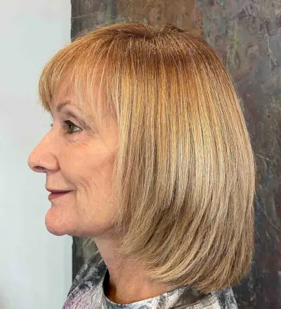 long layered bob with bangs hairstyle