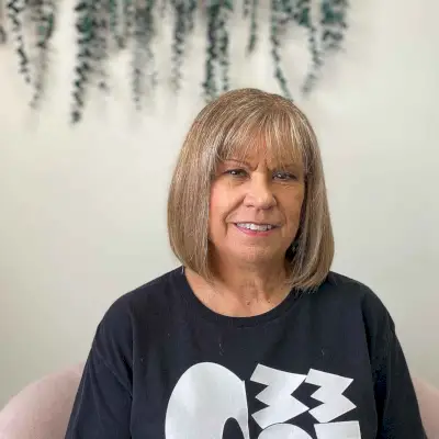 soft bob cut with fringe for older women