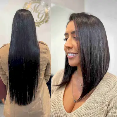 Sharply Angled A-Line Long Bob