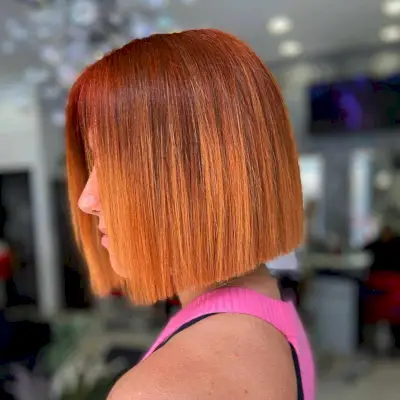 One-Length Gorgeous Copper Red Bob