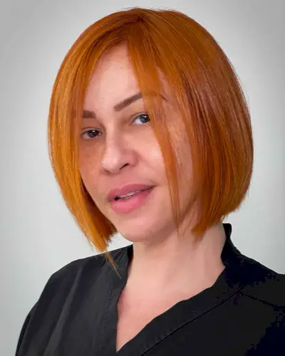 One-Length Round Bob with a Side Part