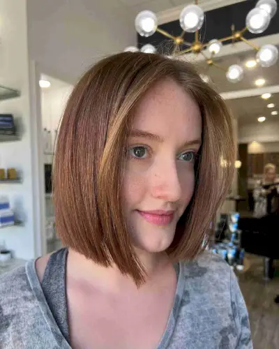 Face-Framing Blunt Cut on Short Neck-Length Hair