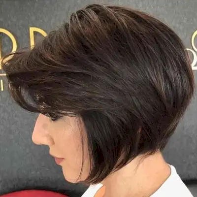 Short Layered Bob with Graduation