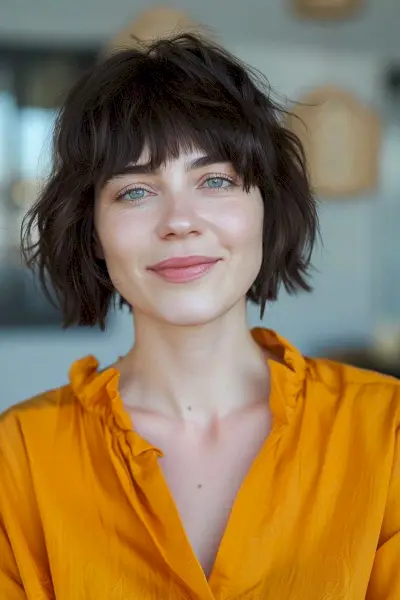 Jaw-Length Messy Bob Cut