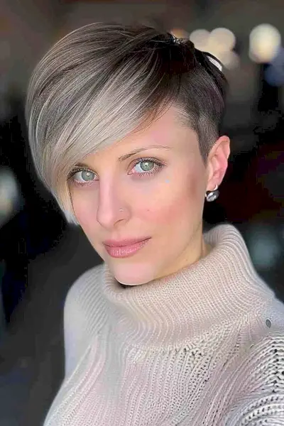 Edgy Pixie Bob with Long Bangs