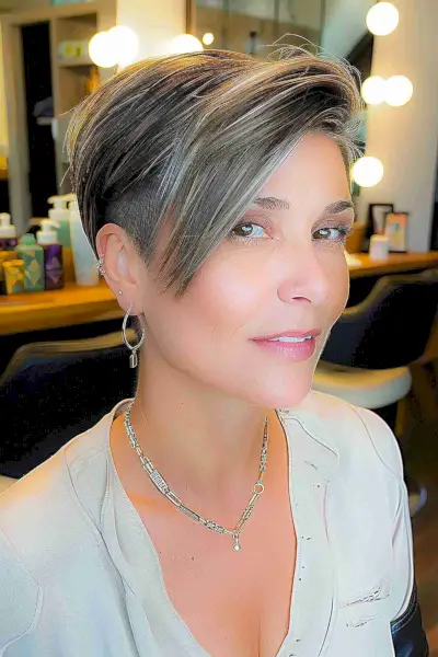 Long Undercut Pixie Bob for Thick Hair