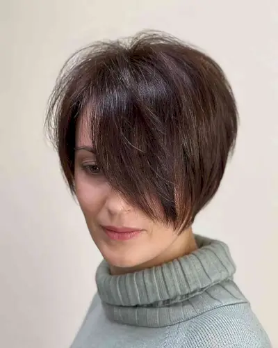 Straight Long Pixie Bob with a Long Fringe