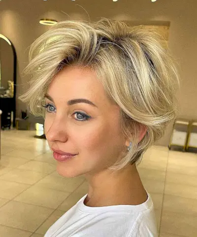 Long Pixie Bob with a Rooted Side Part