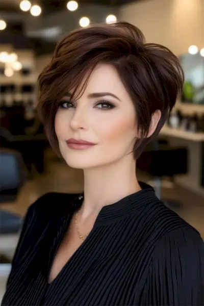 Long Layered Pixie Bob Cut
