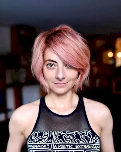 Short Choppy Cut with Side-Swept Bangs