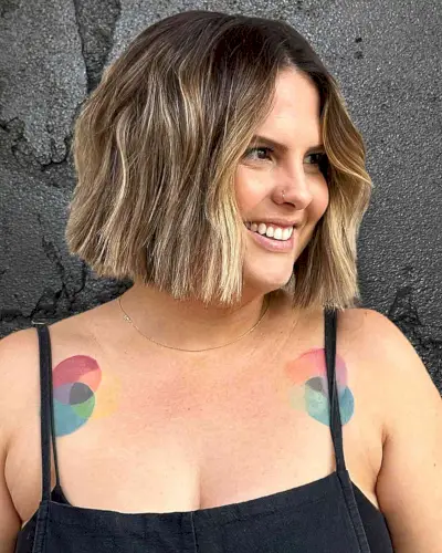 Bluntly Cut Box Bob for Round Faces